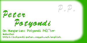 peter potyondi business card